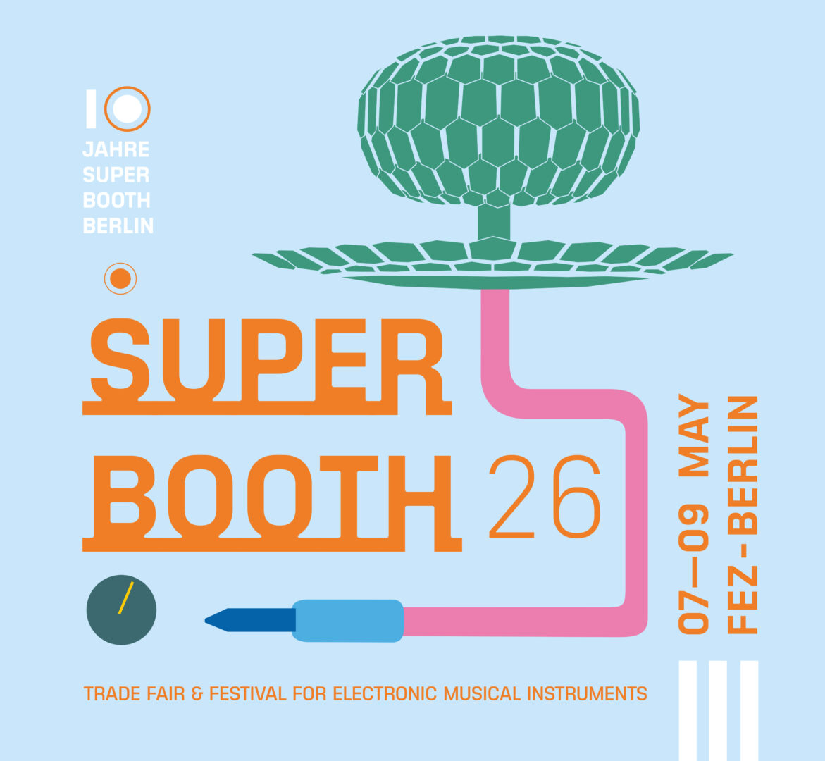 Flyer for Superbooth 2026 Trade Show and Music Festival